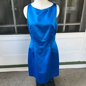 Vintage Open Back Beautiful Brilliant Blue 90s Cocktail Party Dress